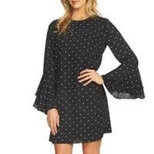 Elegant Black Polka Dot Dress